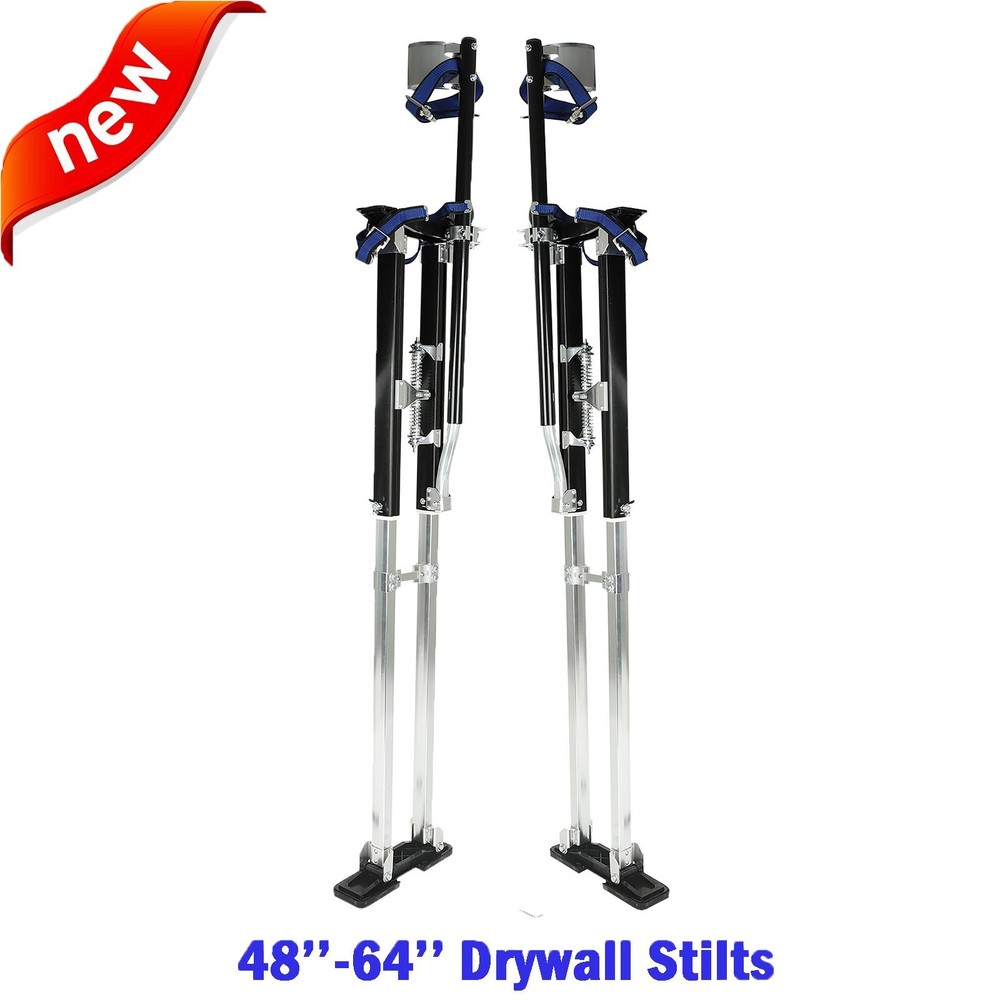 Drywall Stilts Painters Walking Finishing Tools - Adjustable 48" - 64" Black