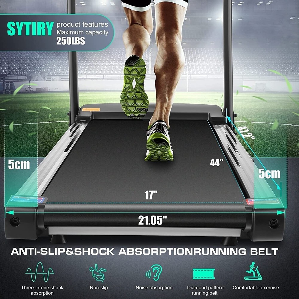 3.25HP Folding Treadmill Running Machine W/10” Touchscreen APP Control Speaker🏃