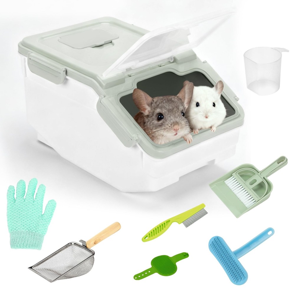 Extra Large Chinchilla Sand Bath Container Kit, Plastic Chinchilla Dust Bath ...