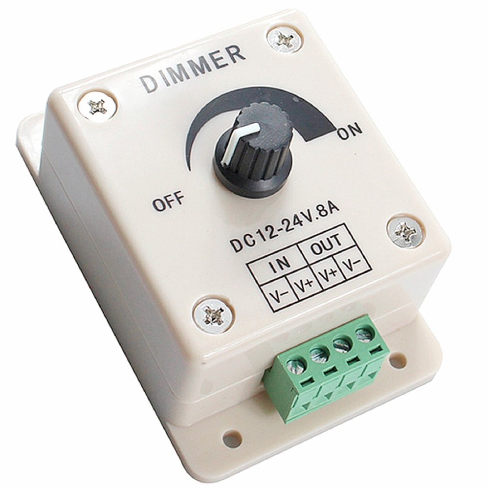 12V 24V LED Light Dimmer Switch 8A Voltage Regulator Adjustable Controller