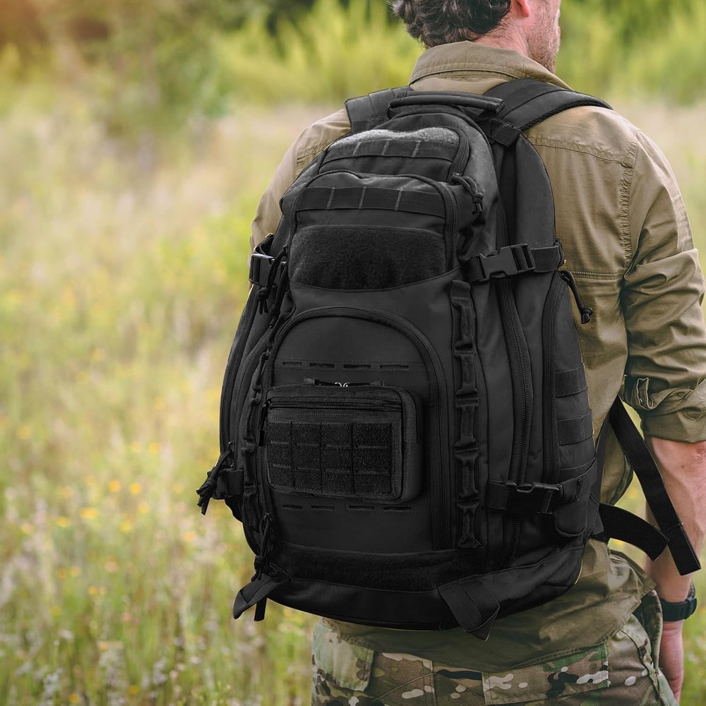 Tactical Molle Admin Pouch Utility Laser Cut EDC Tool Bag Black