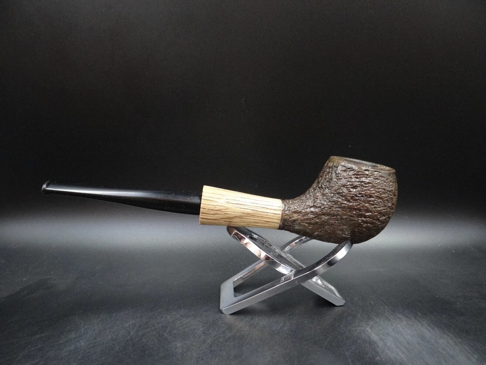 TURKIEWICZ BLACK OAK (MORTA) HAND MADE RHODESIAN PIPE           001