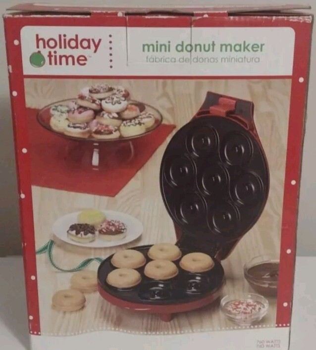 Mini Red Donut Maker New Holiday Time
