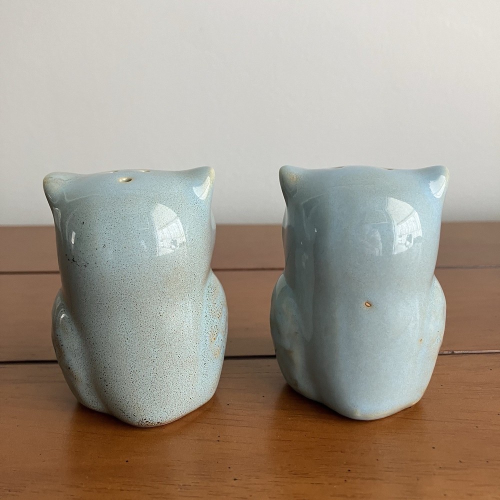 Ceramic Owl Salt & Pepper Shaker Set Whimsical Kitchen Decor Cottagecore