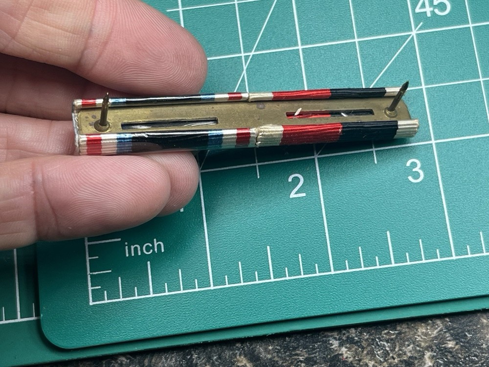 WWII US Ribbon Bar Occupation Plastic Covered
