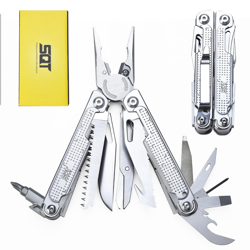 SQT2048 20-in-1 Multitool, Foldable & Self-Locking, Professional Tool for DIY...