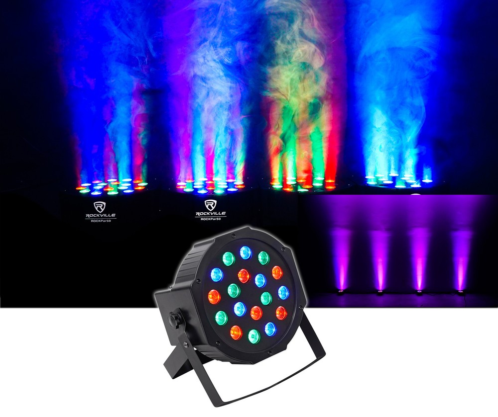 Rockville 384-Channel DMX Controller+Lighting Transmitter+Receiver+16 Par Lights