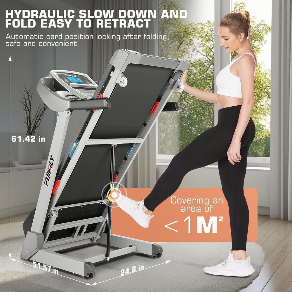 Treadmill 3.25HP for Home Electric Folding Exercise Running Machine APP Control