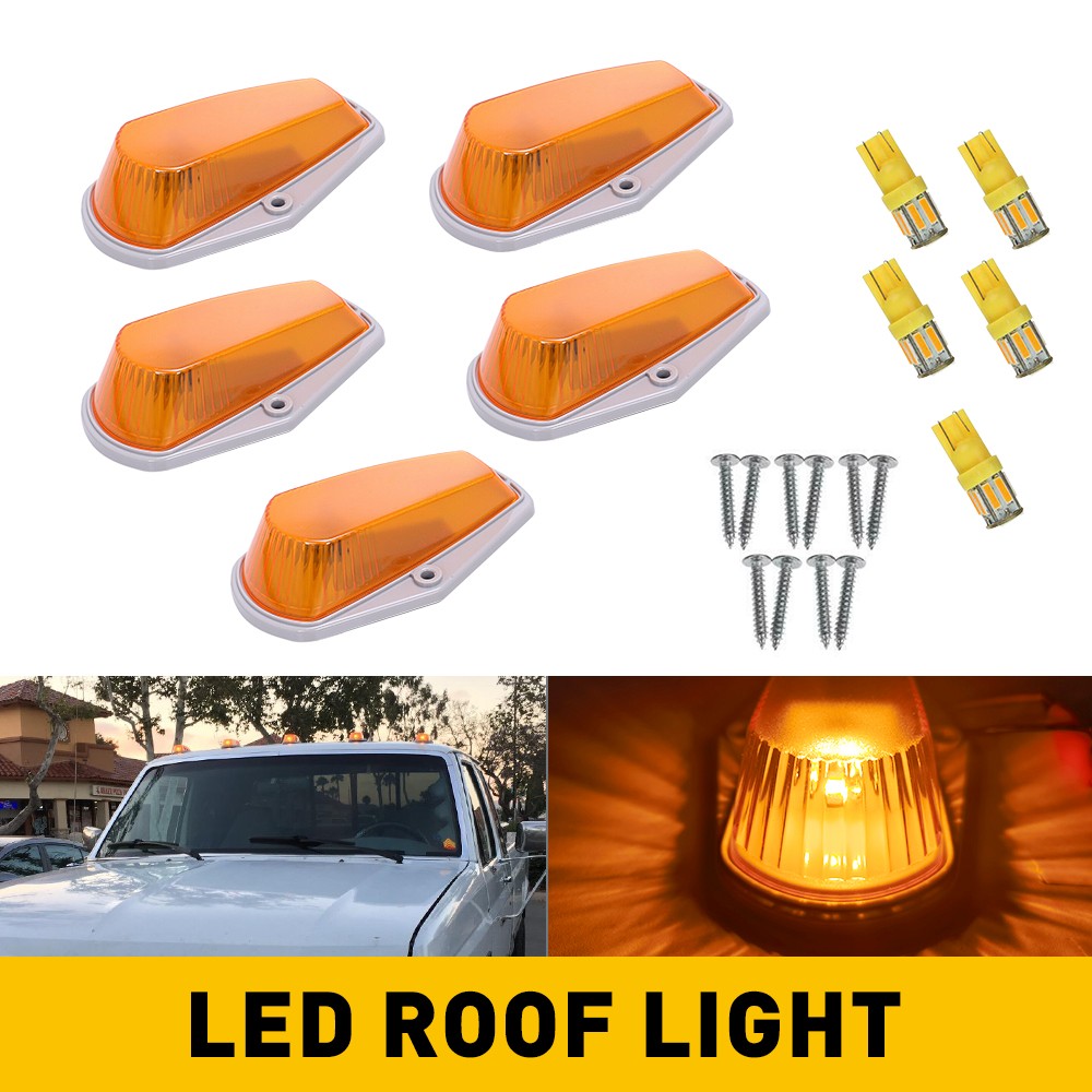 5Pcs For FORD F150 F350 Roof F250 1973-1997 Top Cab Lights Amber Marker Lights K