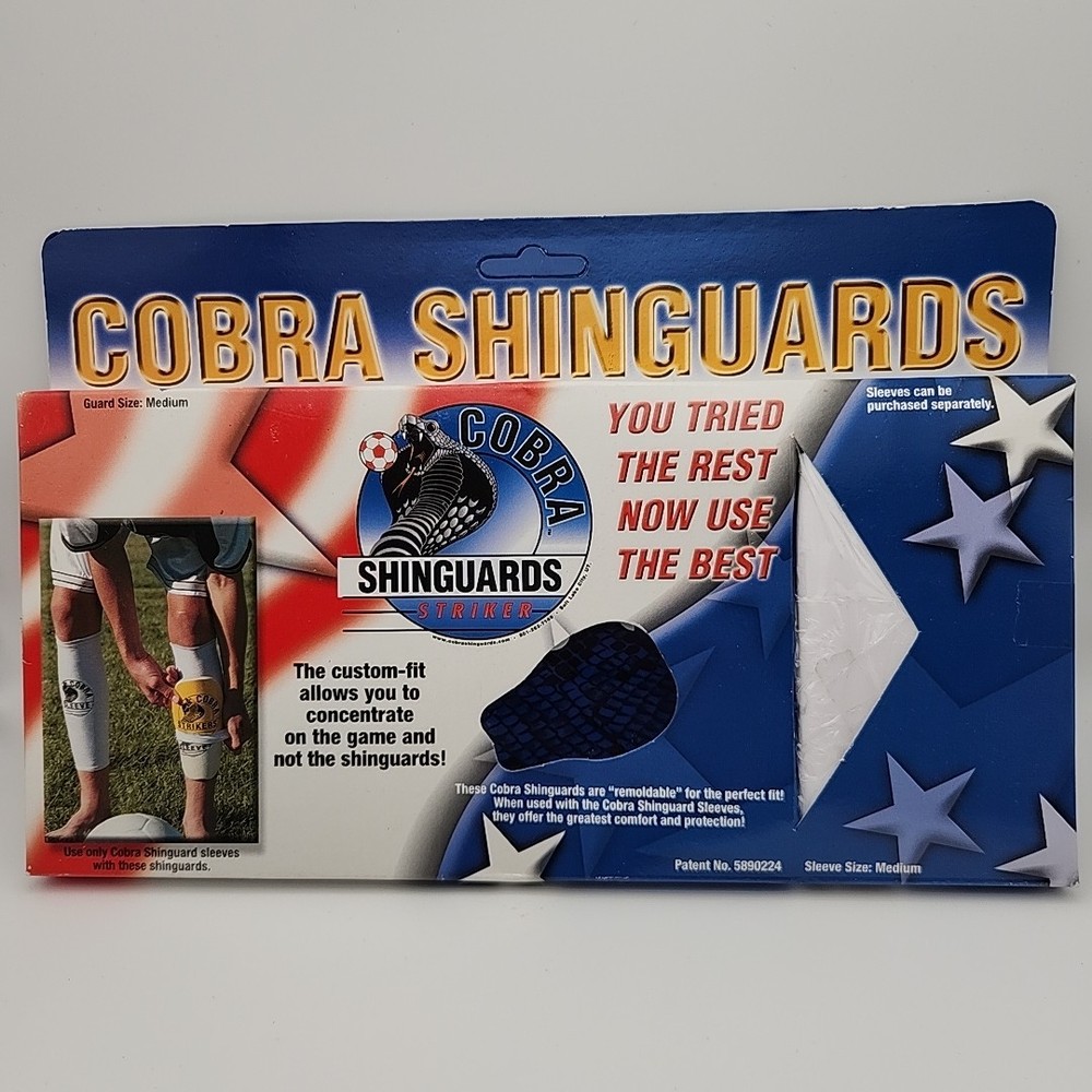 Cobra Striker shinguards blue Shin Guards medium moldable RARE