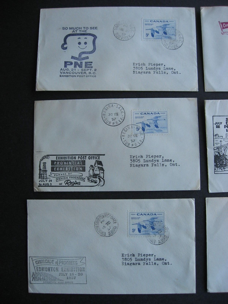 Canada exhibition covers 6 different from 1957 some toned