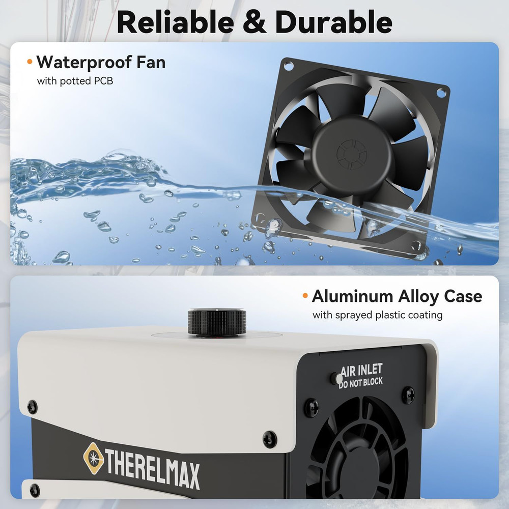 Boat Engine Compartment Heater Built-in Thermostat, 650W Medium, White