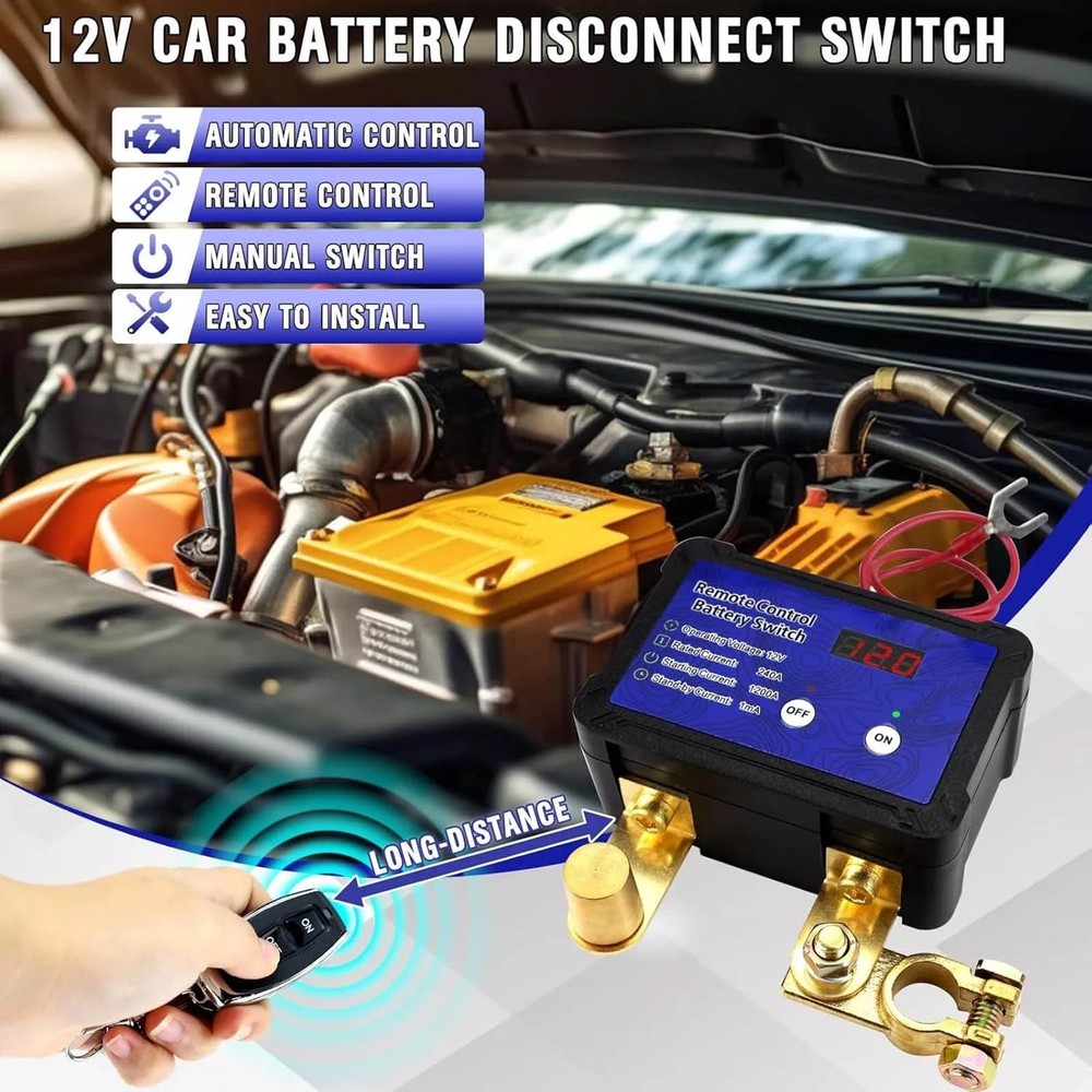 1PCS New Remote Battery cut off switch 12v With an LED voltage display