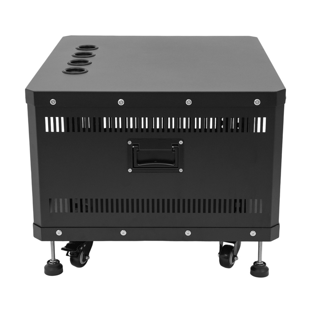 6U Rolling Studio Rack Stand Adjustable DJ Rack with Casters Base Side Top Panel