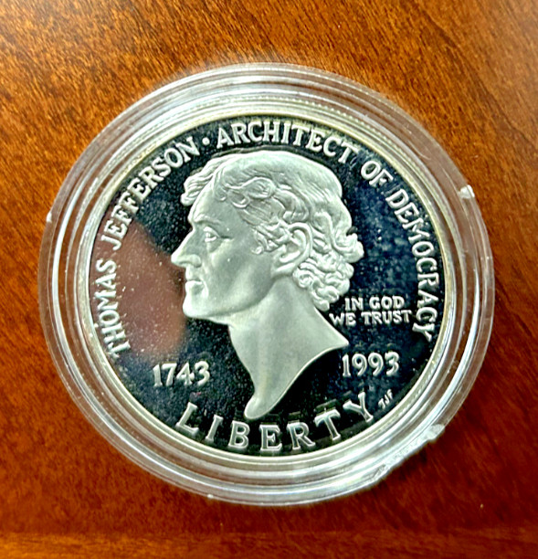 1993-S Jefferson Proof Silver Dollar US Mint Commemorative