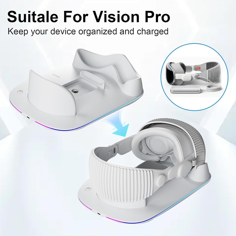 Charging Dock Designed for Apple Vision Pro Magnetic Charging AR Technology