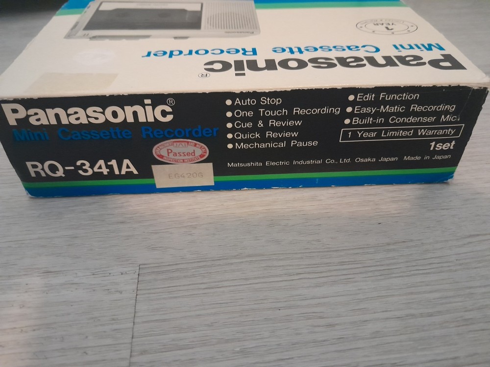 1985 Panasonic Mini Cassette Recorder in Original Box-Works!