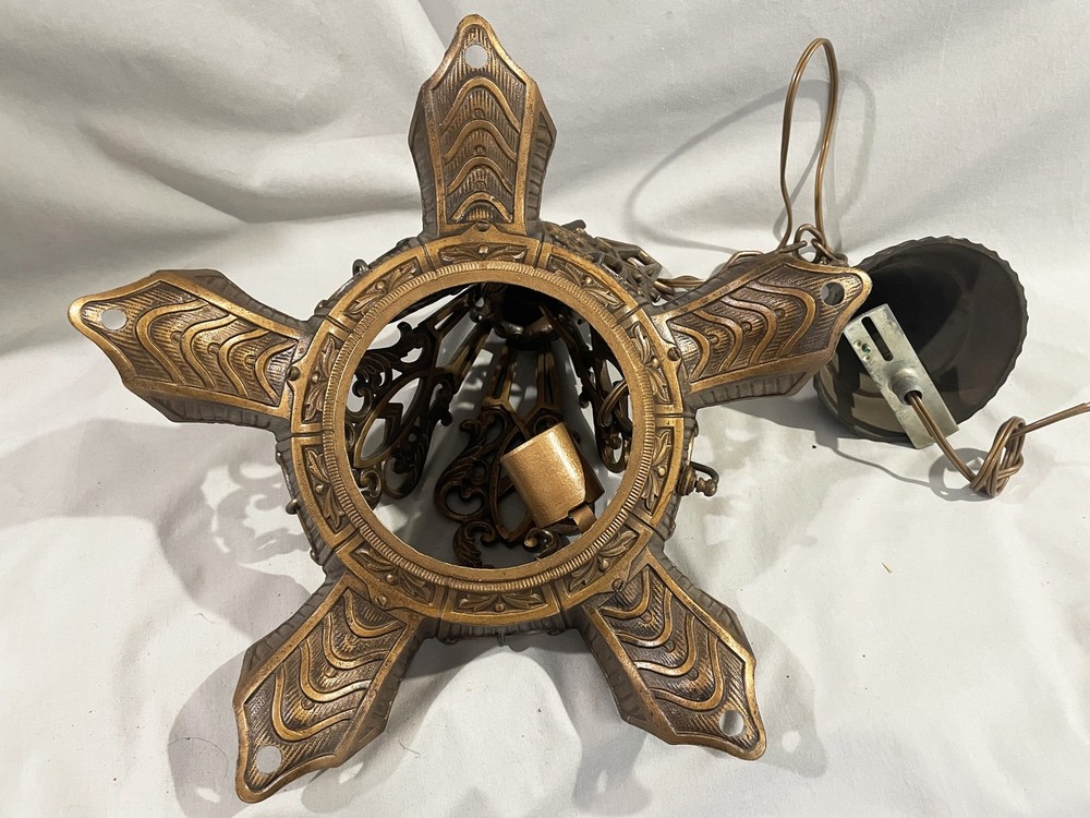 ART DECO ERA SLIP SHADE CEILING LIGHT FRAME - REWIRED