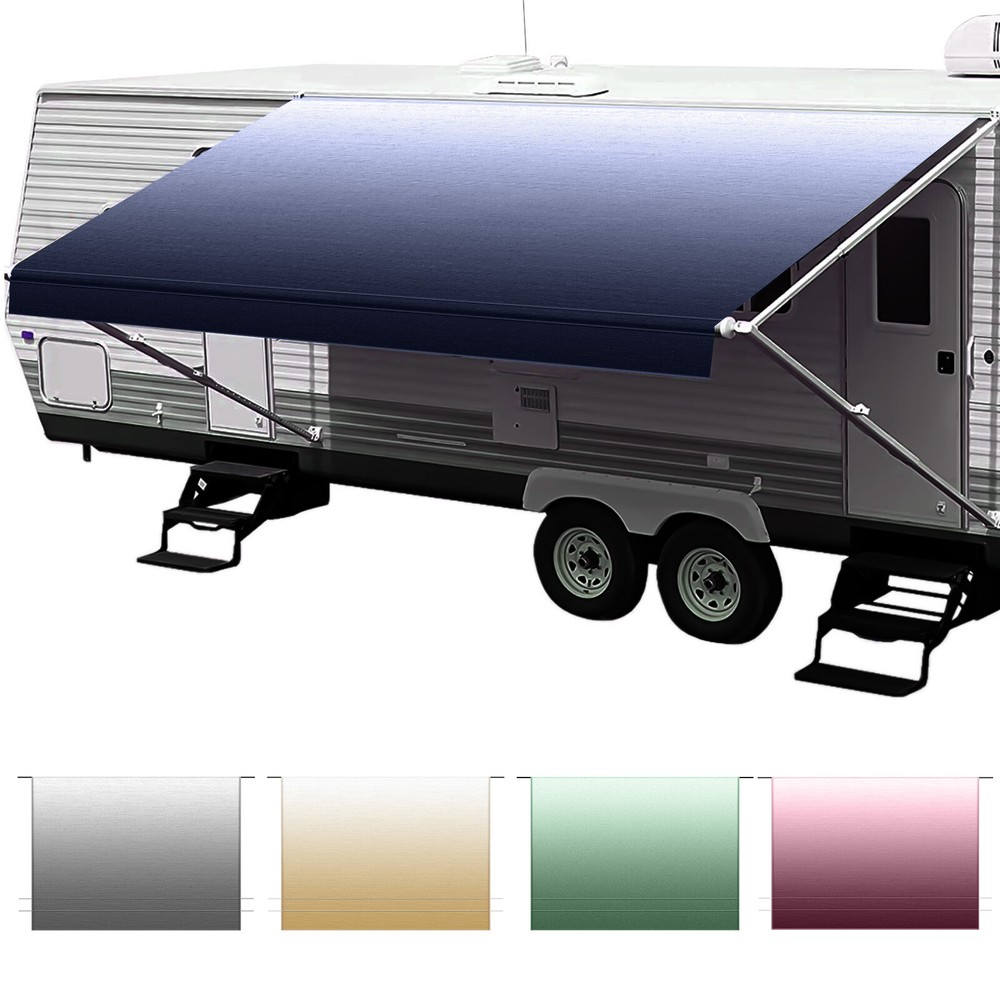 4-Ply Heavy Duty RV Awning Fabric Replacement for RV Camper Trailer 12ft-21ft
