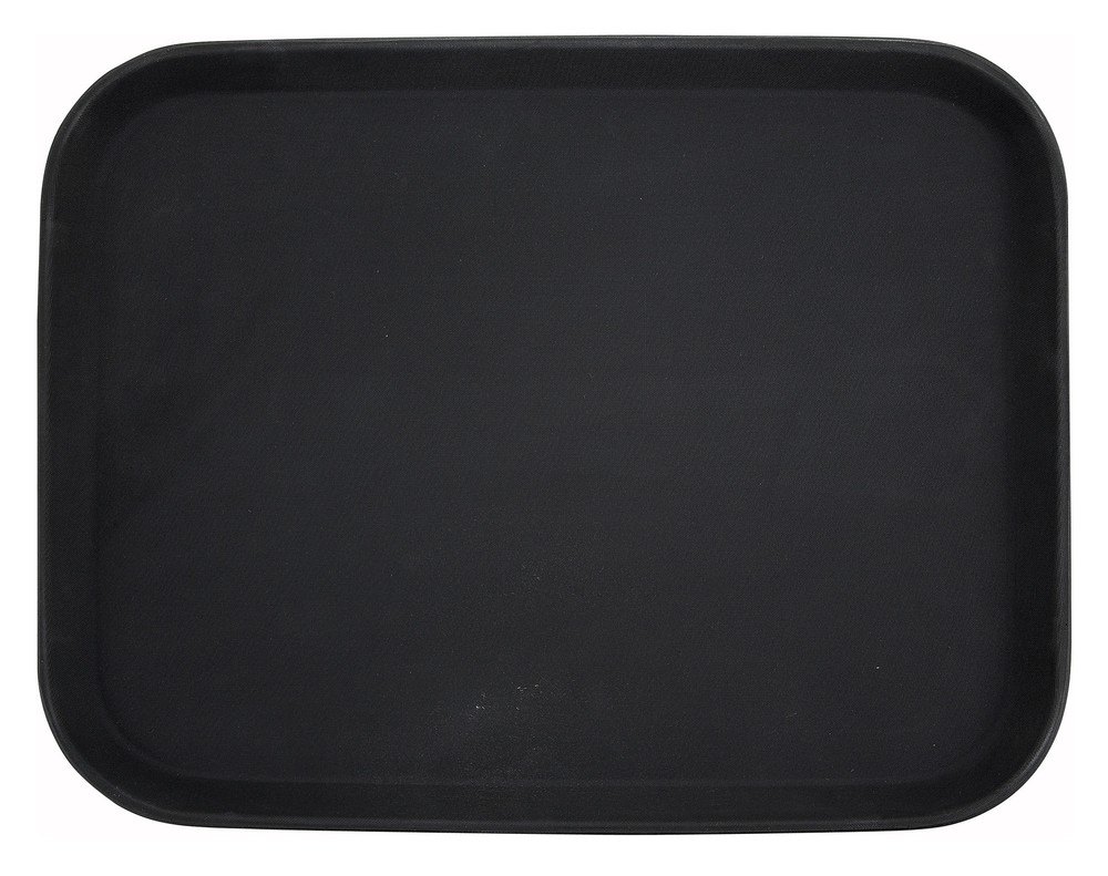 14" x 18" Easy Hold Rubber Lined Tray, Black, Rectangular (6 Each)