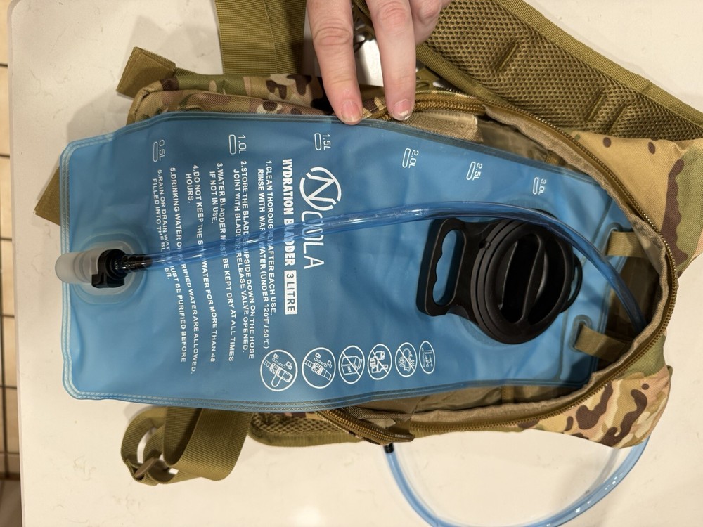 NOOLA Hydration Backpack with 3L TPU Water Bladder, Tactical Molle Water Back