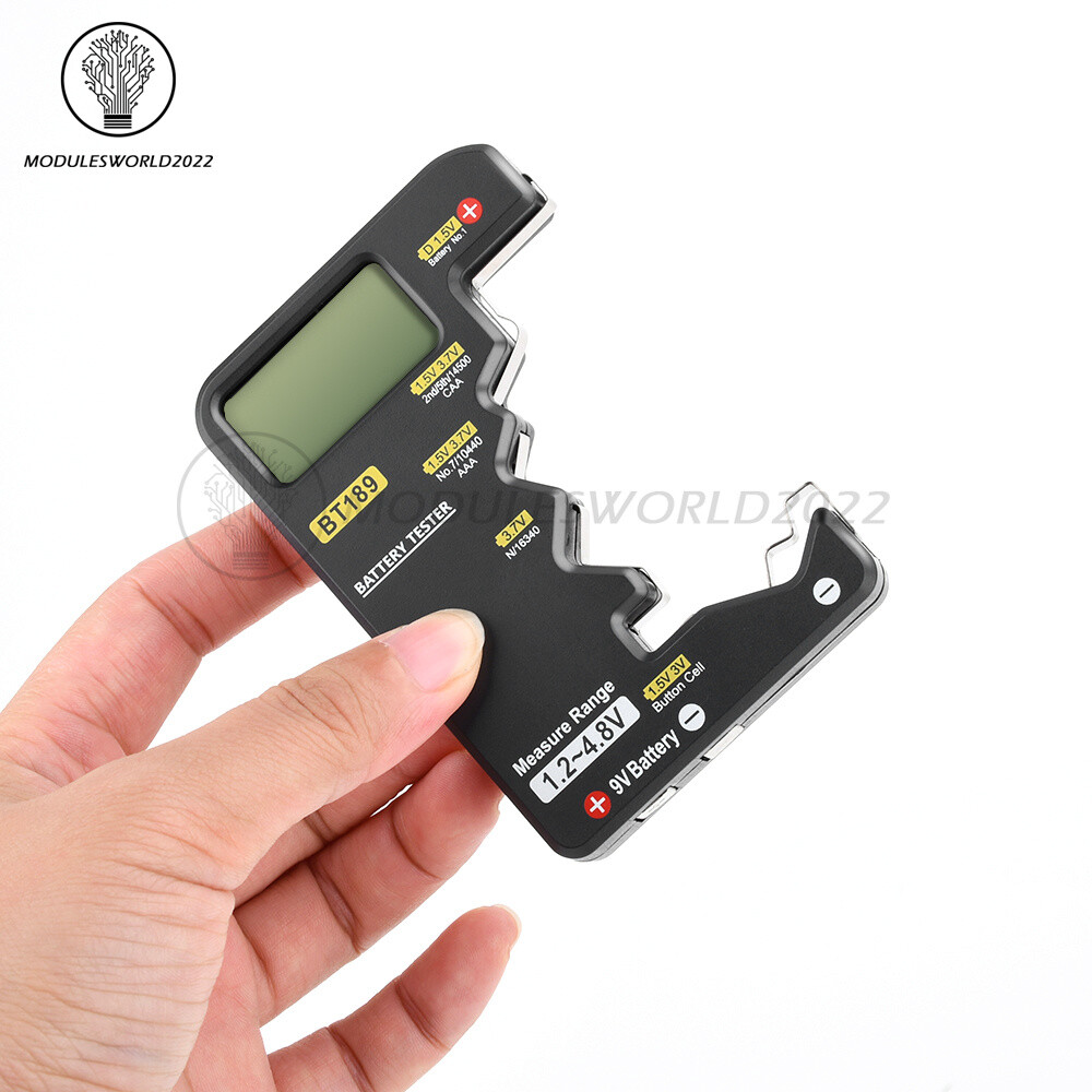 Digital Battery Tester Checker Electricity Indicator Universal AA, AAA 9V Button