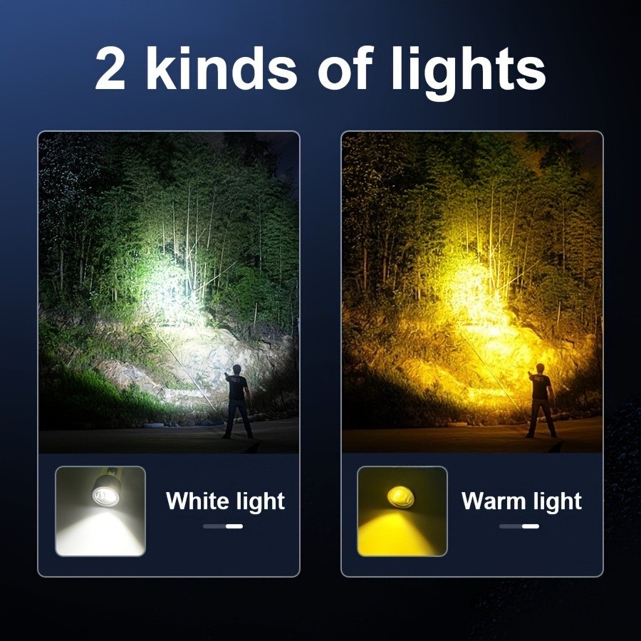 White/Yellow Light Diving Flashlight Scuba Underwater 100M Rechargeable Lantern