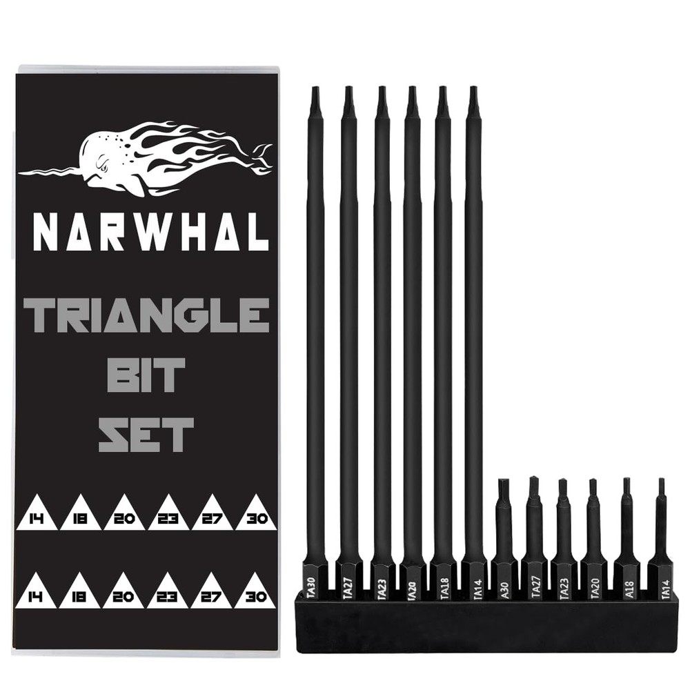 Triangle Bit Set (12 Pack - 2" and Extra Long 6") Bits - 12