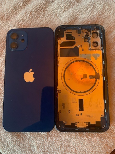 Apple iPhone 12 rear back housing glass chasis blue (D)