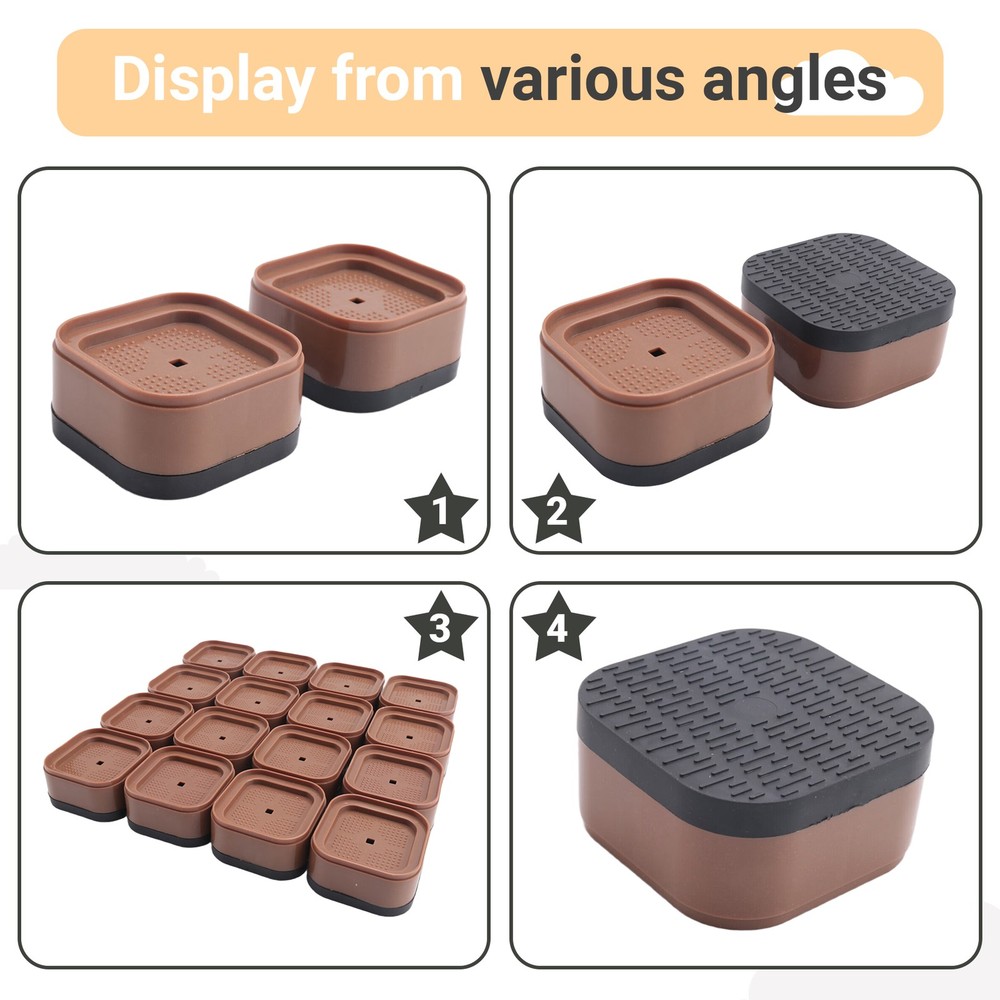 Furniture Risers Adjustable Bed Risers Desk Leg Risers 1.38Inch Stackable4168