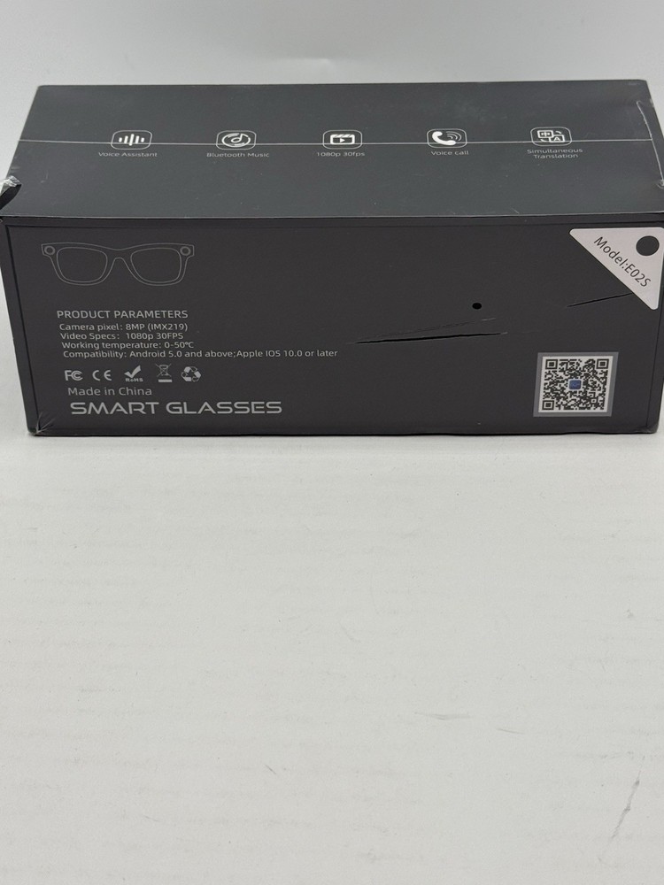 Smart Glasses with Camera Video Supports iOS Android - New Sealed