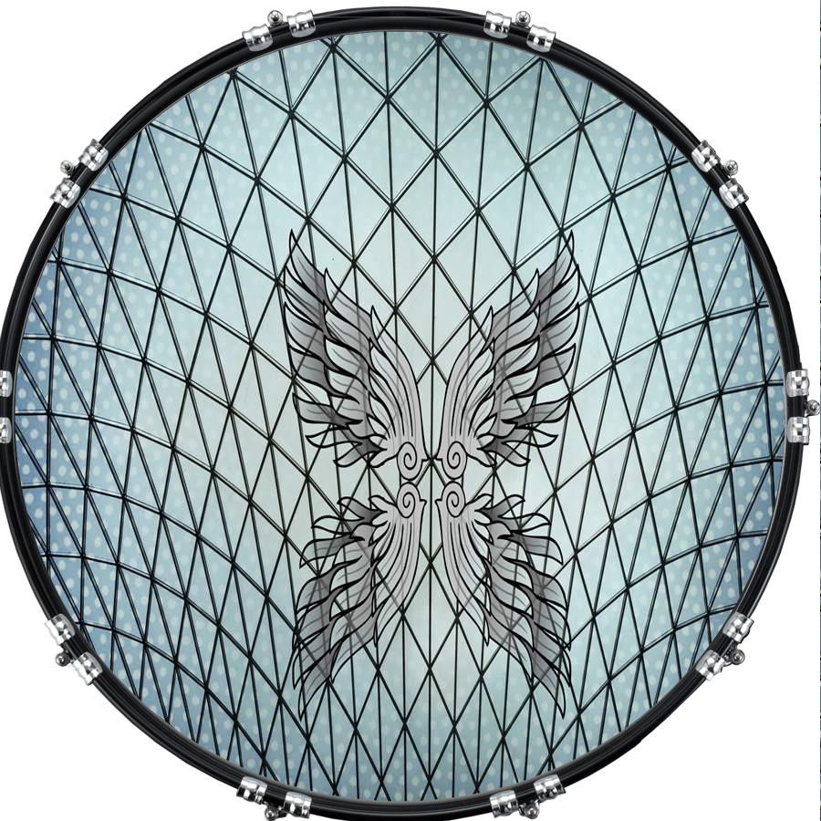 20" Custom Bass Kick Drum Front Head Graphical Geometry 1