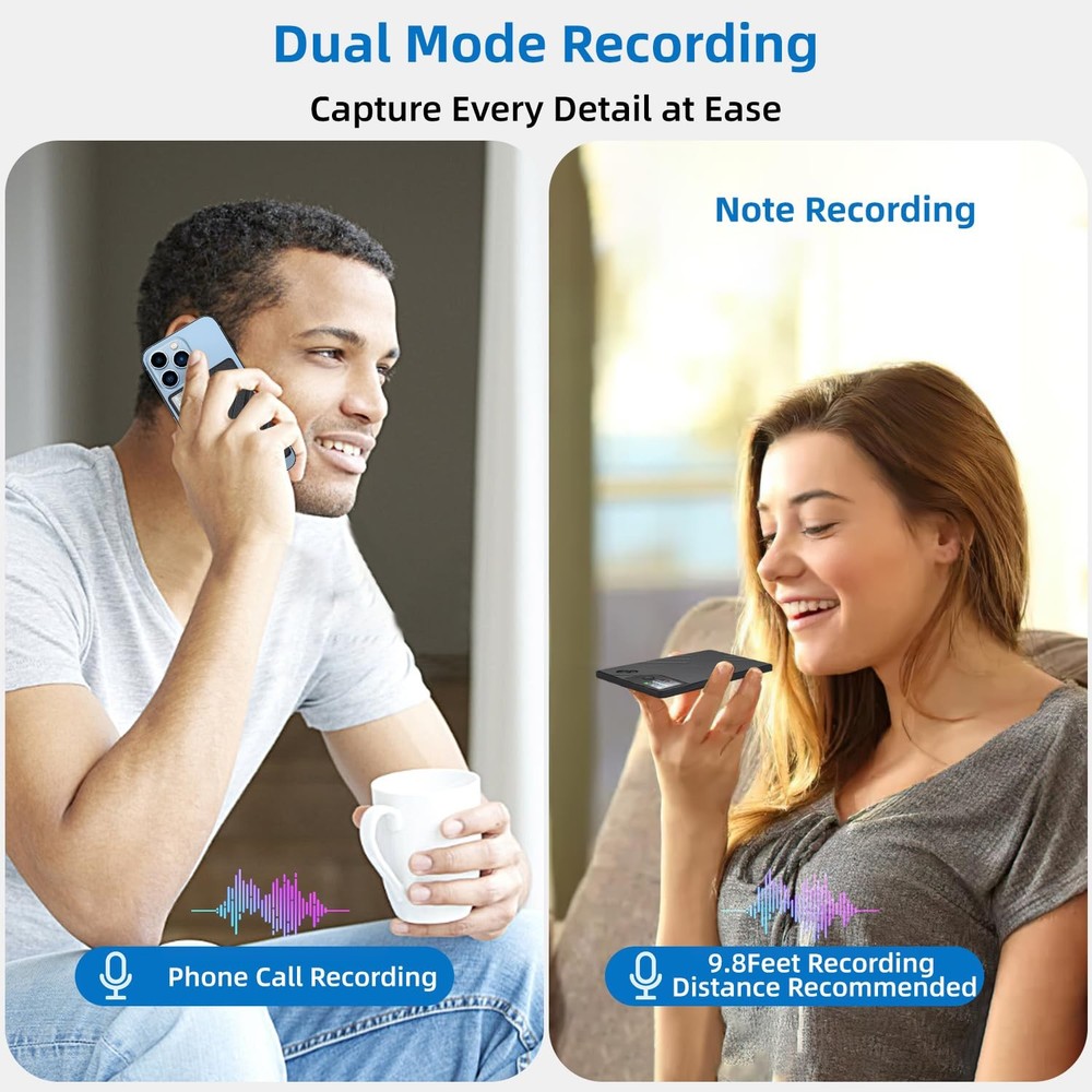 E EAZEYAI AI Voice Recorder, Note Recorder Accuracy Transcribe Black
