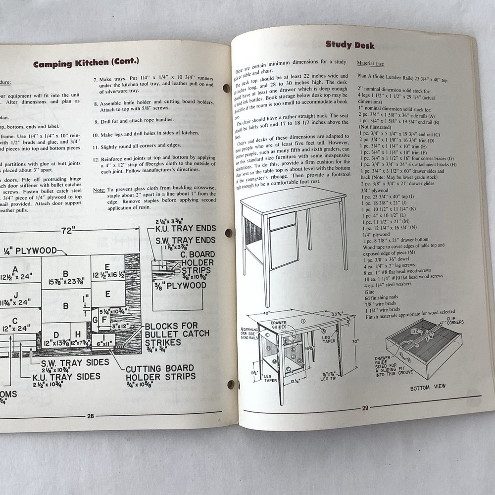 Vintage 4-H Woodworking Manuals Complete Set Units 1-4 Carpentry Program
