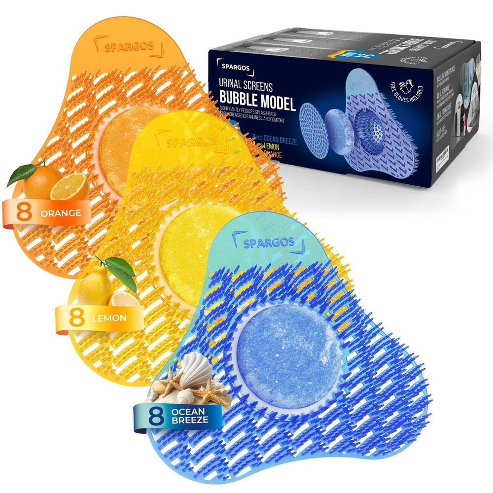Urinal Screen Deodorizer 24 Pack - Urinal Cakes Fresh 3D Wave Anti-Splash Odo...