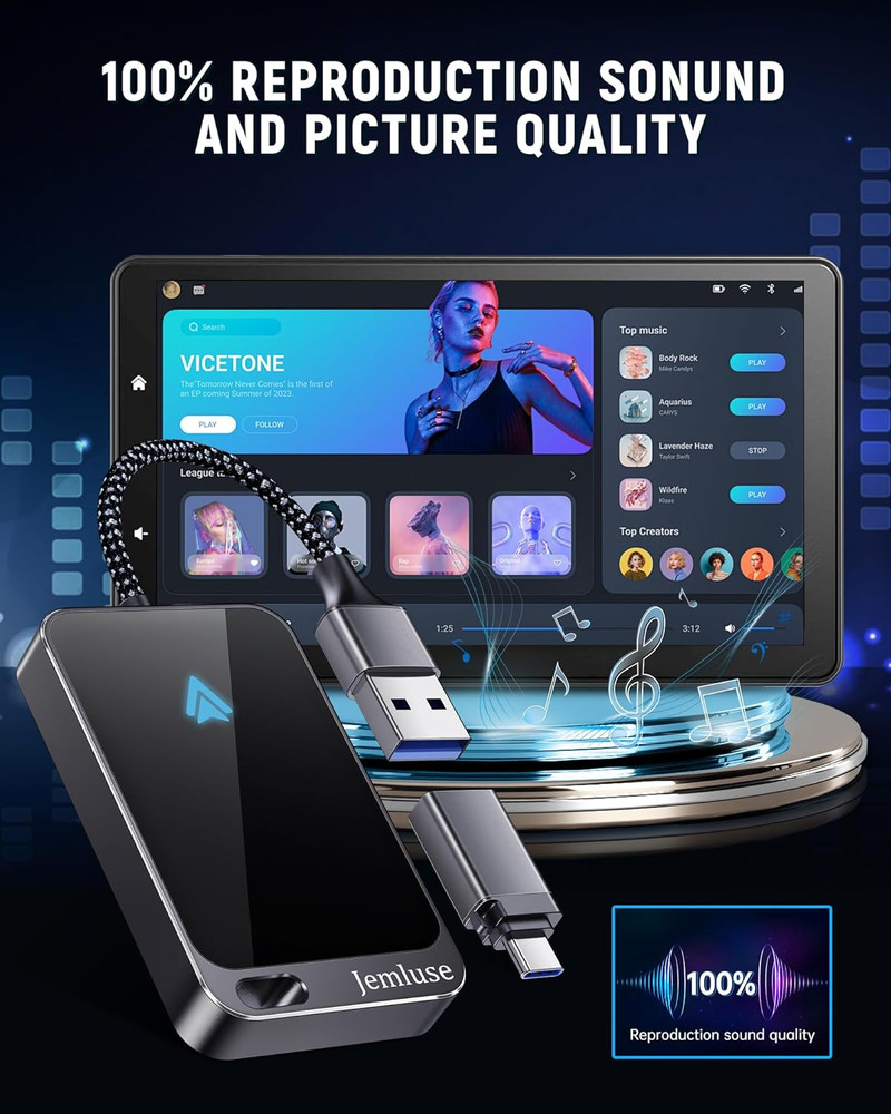 Android Auto Wireless Adapter for Factory Wired Android Auto Car, Instant Con...