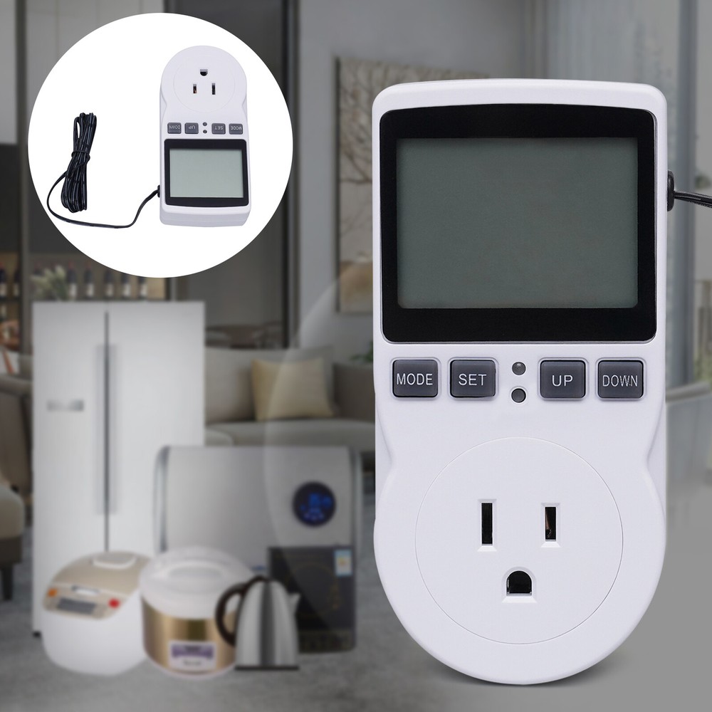 ABS Digital Thermostat Plug Outlet Temperature Controller Heater Cooler Switch