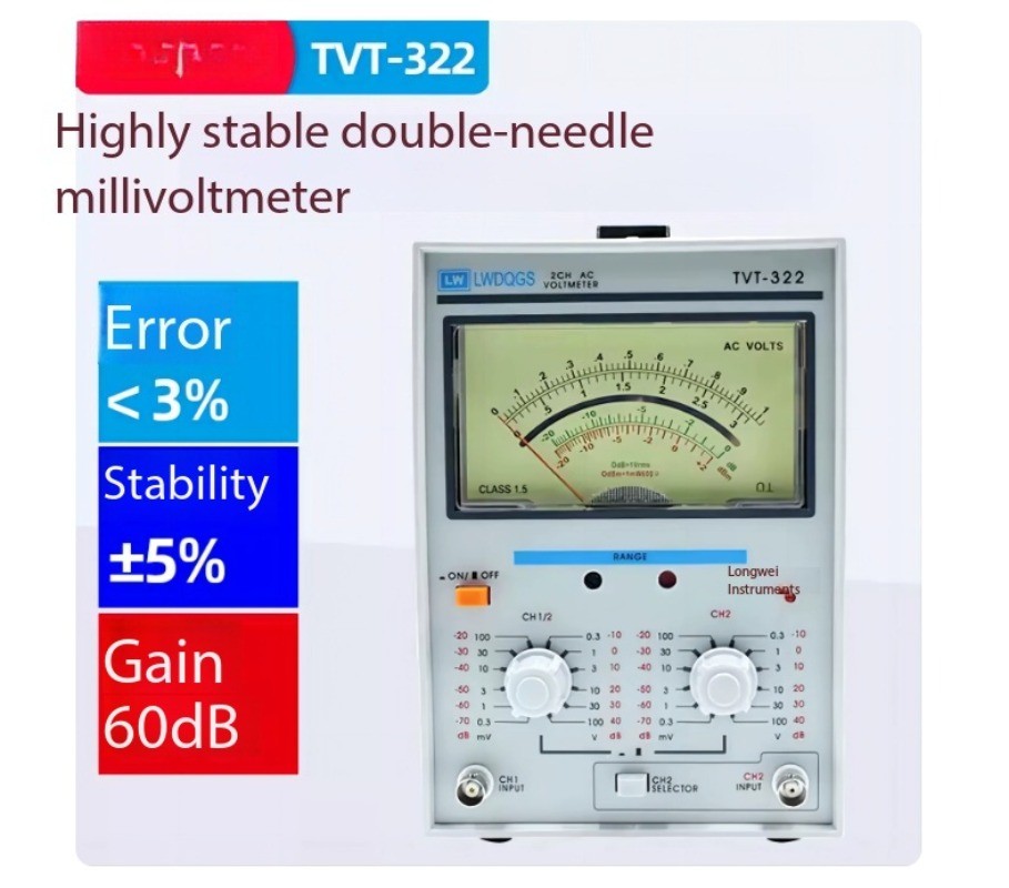 AC Single-Pointer and Dual-Pointer Millivoltmeter Dual-Channel Voltmeter