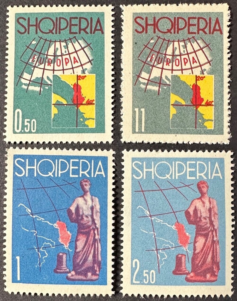 ALBANIA 630 - 633 Beautiful Mint NEVER Hinged Set MAPS