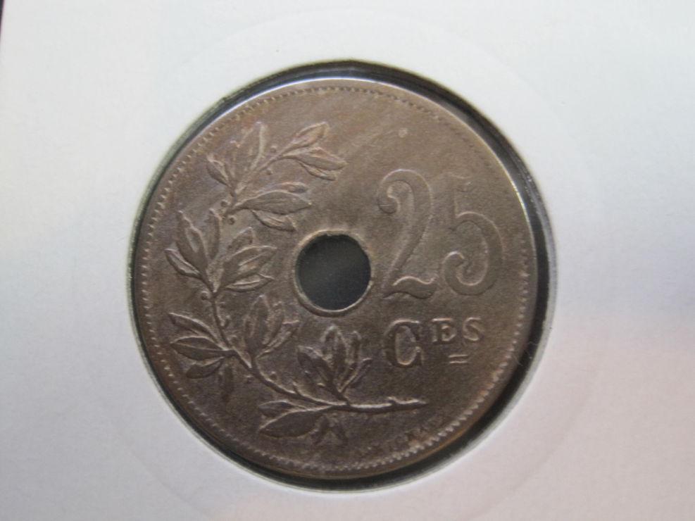 Belgium 25 Centimes 1908 CuNi (395)
