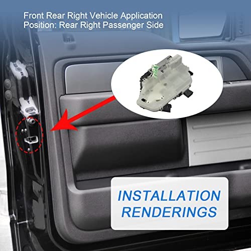 Door Lock Latch Actuator Compatible with 2011-2019 Rear Right Passenger Side