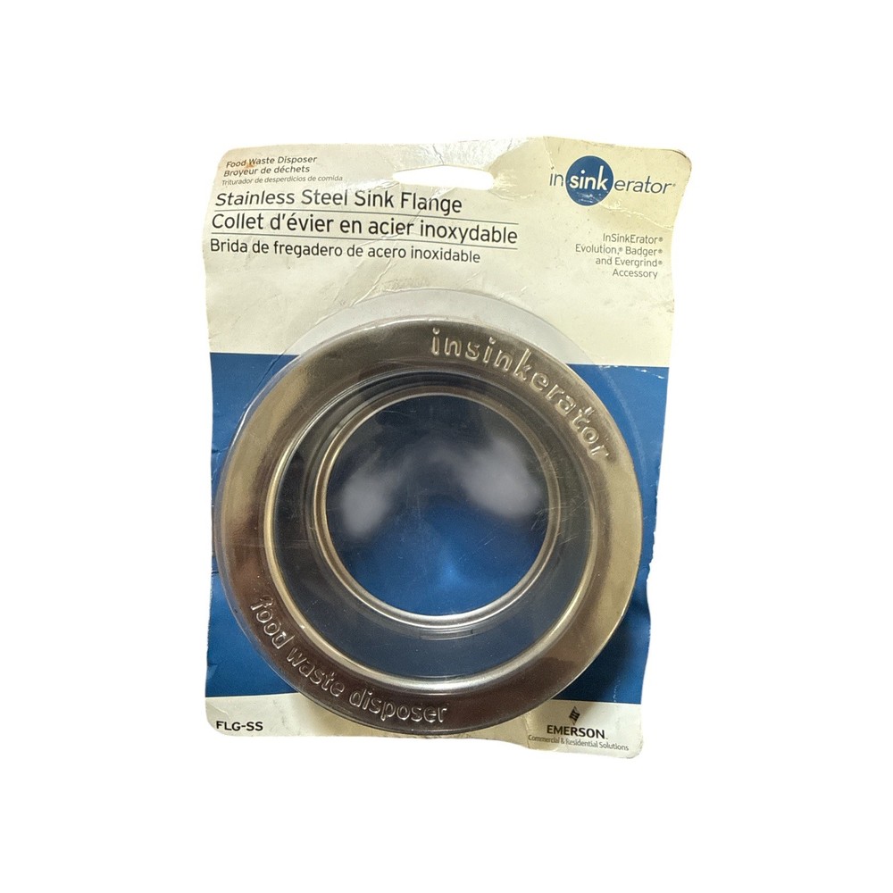 InSinkErator FLG-SS Garbage Disposal Sink Flange Stainless Steel open box .
