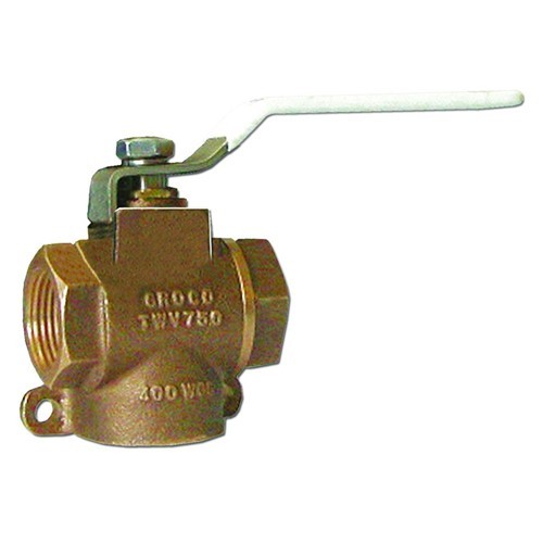 Groco TWV Bronze 3-Way Full Flow Valve TWV-750