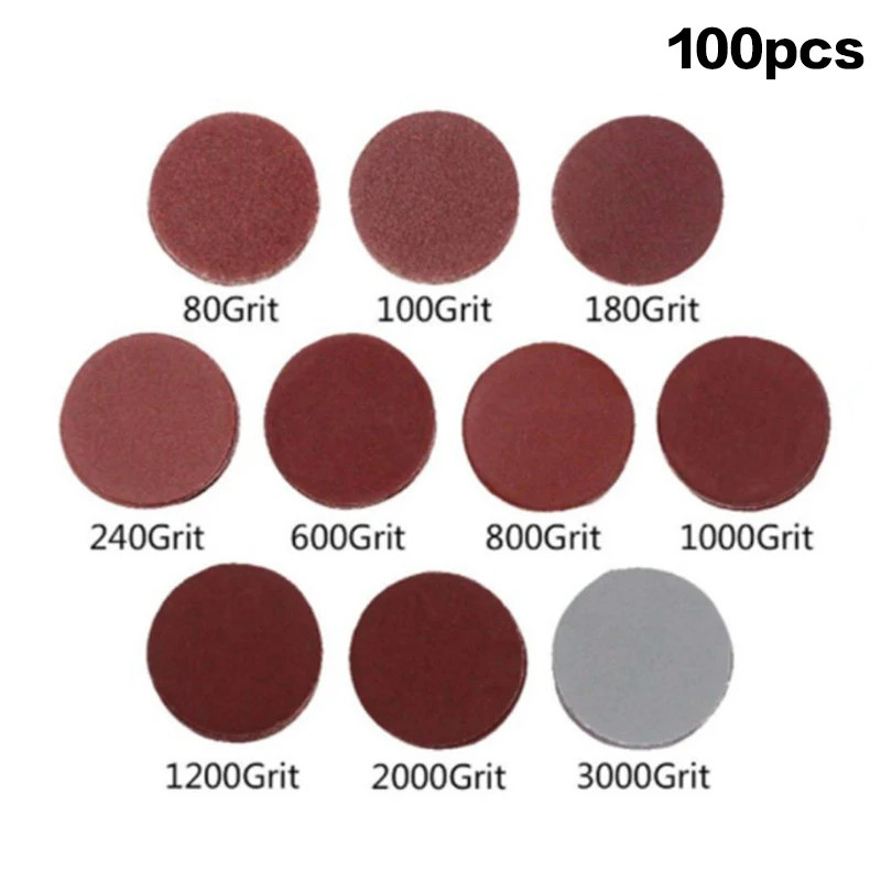 Assorted Grit Sandpaper Set - 2" Round Sanding Discs for Drill Grinder, Ideal fo
