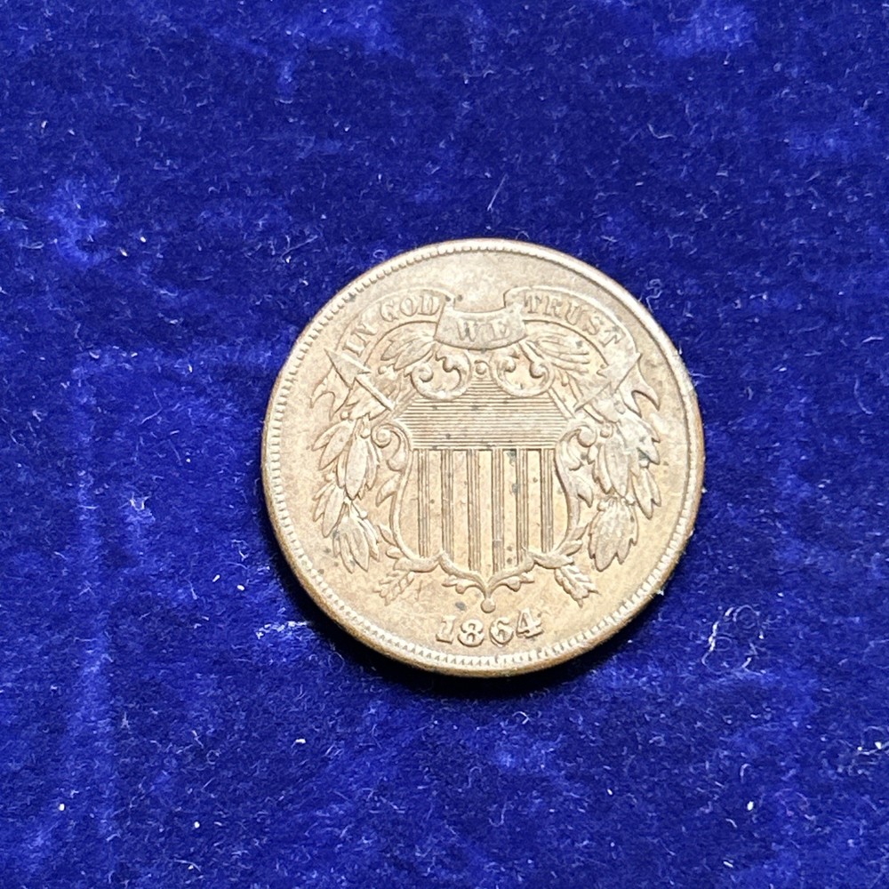 1864 Two Cent Piece AU ZM