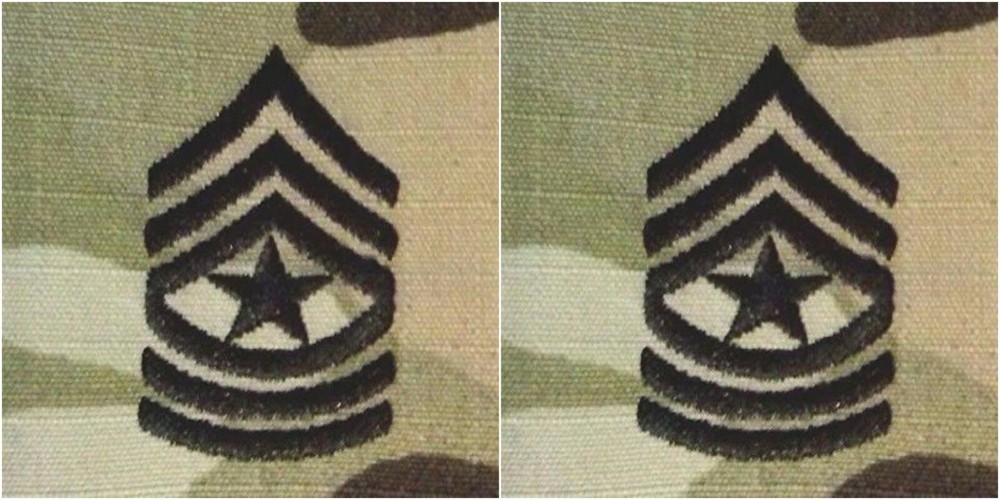 US Army MultiCam Sergeant Major Rank Sew-On Patches - Pair