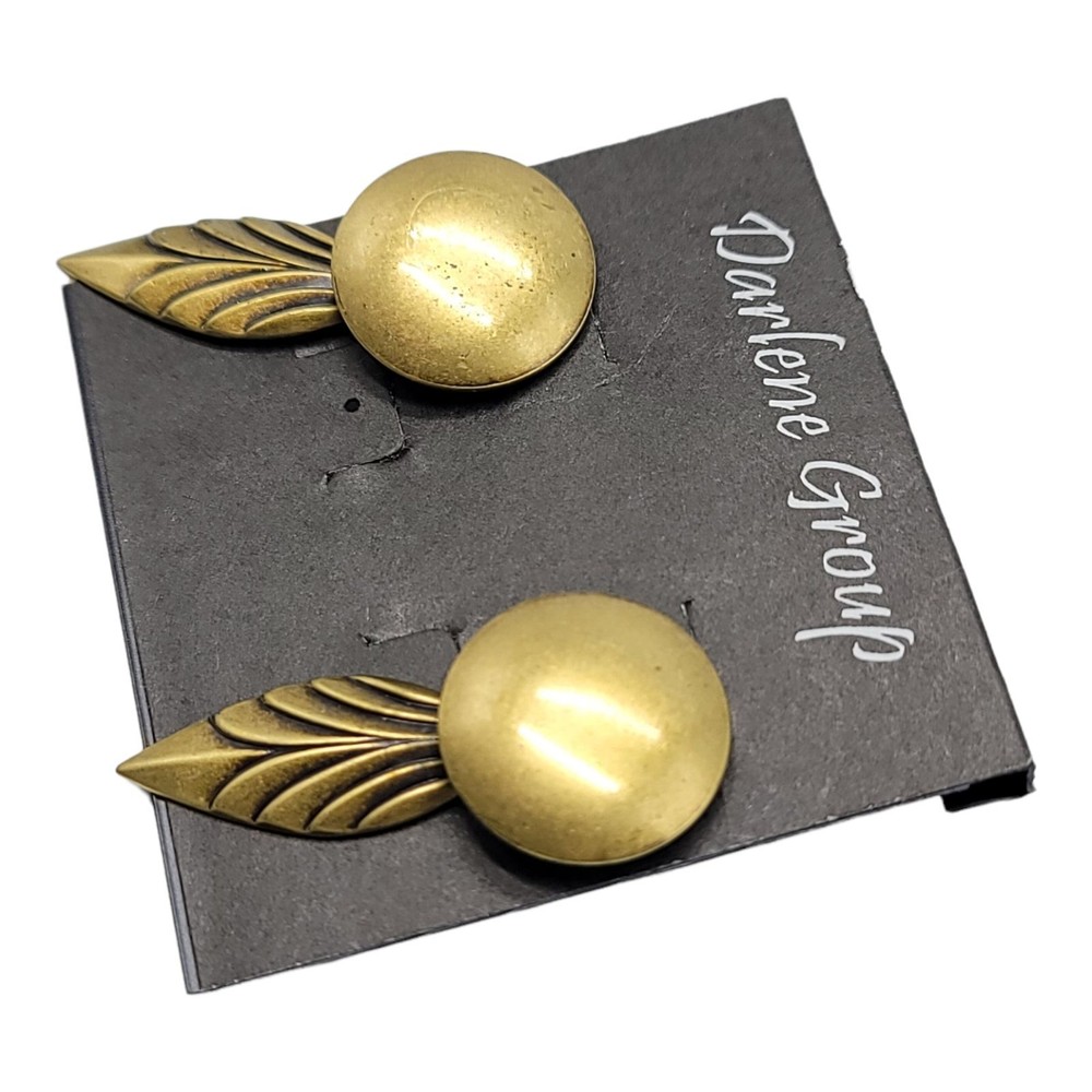Darlene Group Circle Post Earrings With Leaf Drop Accent