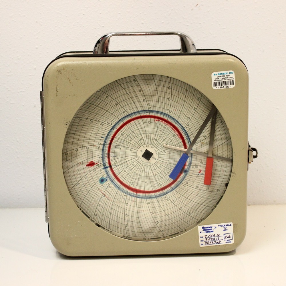 Dickson TH8-7C 8” 7-Day Temperature Humidity Chart Recorder Works, Needs Pens