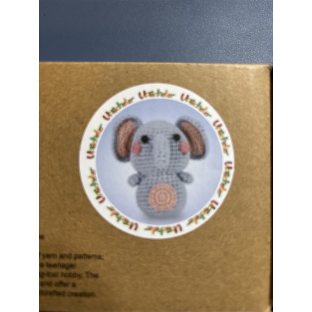 Crochet Elephant Kit with Step-by-Step Tutorial by Ucrocheter Amigurumi NEW