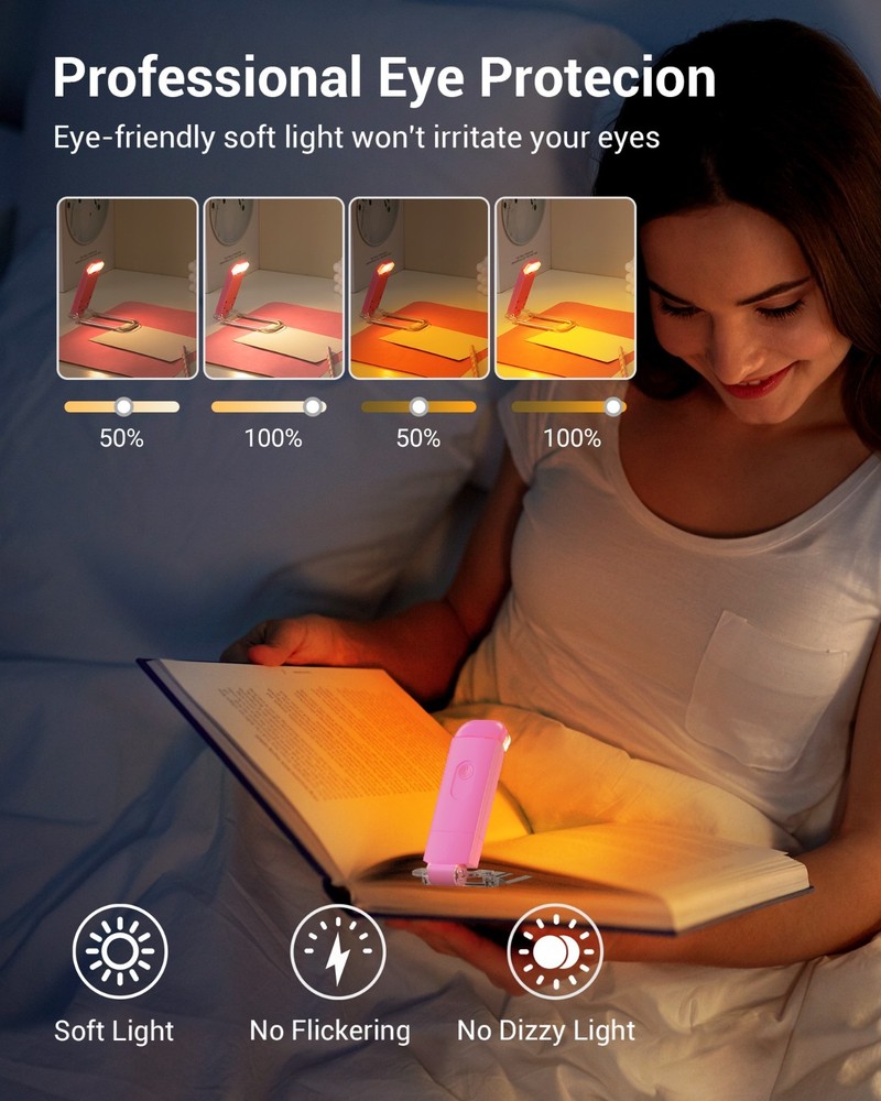 DEWENWILS Book Reading Light, USB Rechargeable Booklight for Reading in Bed